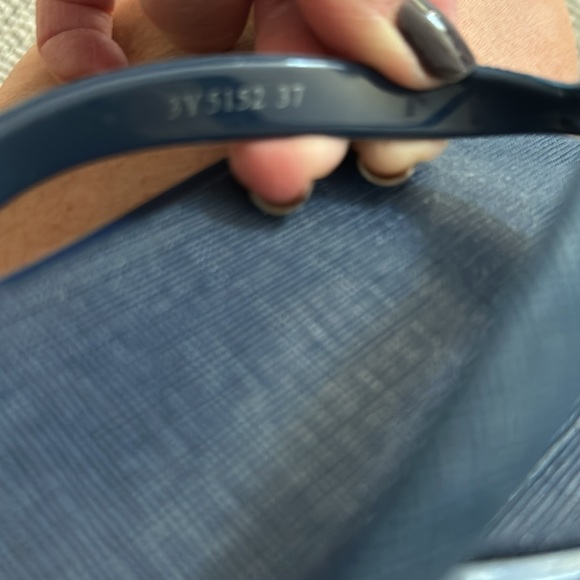 Authentic Prada Saffiano Rubber Flip Flop Thong Metal Logo (with box). Worn 1x - Picture 7 of 14